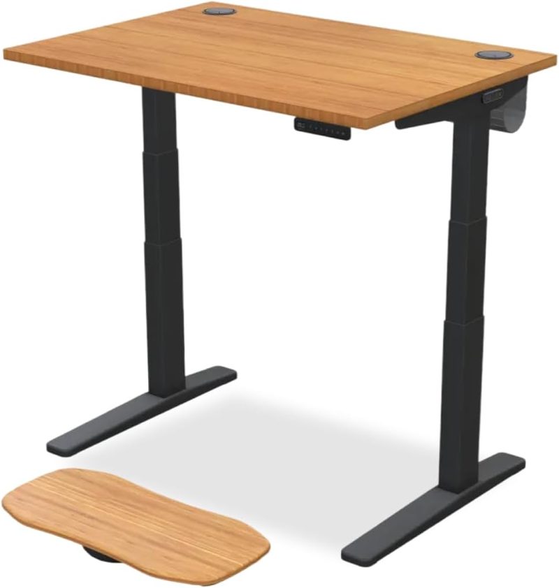 Uplift Desk Bamboo (48 x 30 inch) Standing Desk, 2-Leg V2 Adjustable C-Frame (White), Advanced Keypad product photo
