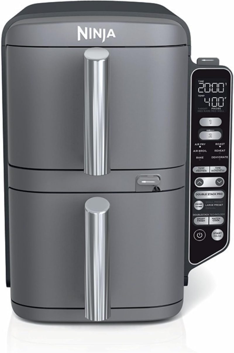 Ninja DoubleStack XL Smart 2-Basket Air Fryer, Smart Cook System, DoubleStack Technology Cook 4 Foods at Once, Space Saving Design, 10 QT, 6-in-1, Smart Finish & Match Cook, Air Fry, Broil, Bake SL451 product photo
